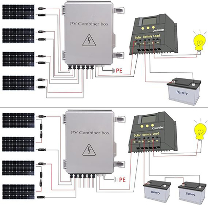 6 String-wetterdichte Verteilerbox für On-Grid / Off-Grid-Solarpanelsystem