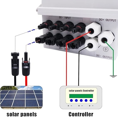 6 String-wetterdichte Verteilerbox für On-Grid / Off-Grid-Solarpanelsystem