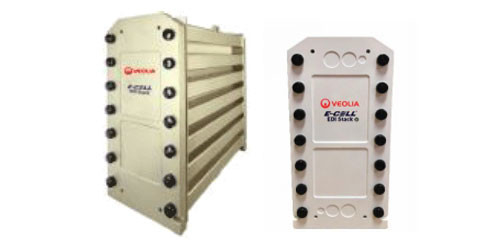 Veolia EDI E-Cell Stack MK-3: Erholung von bis zu 97% mit ≥ 16 MOhm-cm Widerstand und Nennstrom 3,4 M3/h