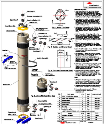 DuPont Ultrafiltrationsmodul SFD-2860XP IntegraFlux uf Membranfilter Durchfluss 204 m3/Tag uf Membranmodul