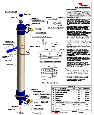 DuPont Ultrafiltrationsmodul SFD-2860XP IntegraFlux uf Membranfilter Durchfluss 204 m3/Tag uf Membranmodul