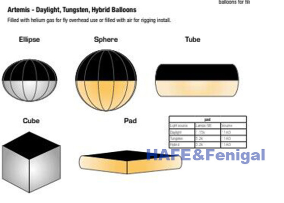 Ellipse 1.8kw Helium Luftgefüllte Dimmbare LED CRMX Steuerfilm Film Sets Ballonlicht