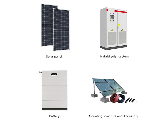 Hybrid-Satz Solarstrom Batterie Energiespeichersystem 30kw 50kw Für Zuhause 60Hz